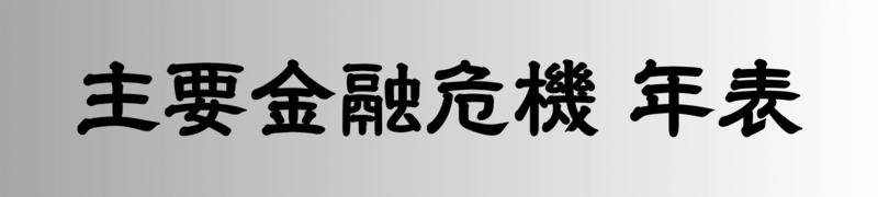 金融危機年表